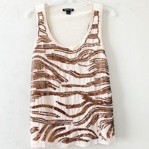 Audrey Ann | Cream Tank with Bronze Sequins